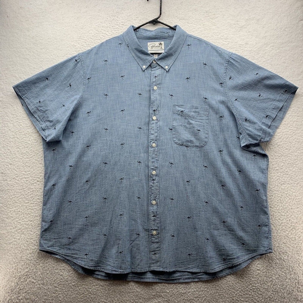 Bonobos‎ Button Up Shirt Mens 4XL Blue Flamingo Print Casual Comfort Preppy